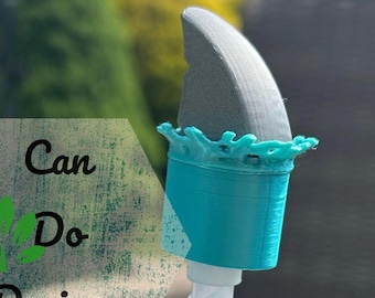 Shark fin in water splash straw Topper Cap fits 10mm straws; straw buddy beach ocean summer favorite, lid topper sold separately