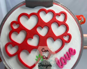 Valentine topper for 40oz or 20/30oz Stanley Tumbler lid H2.0; 3D Topper ONLY Lid NOT included; Red Hearts Pink Love quencher top