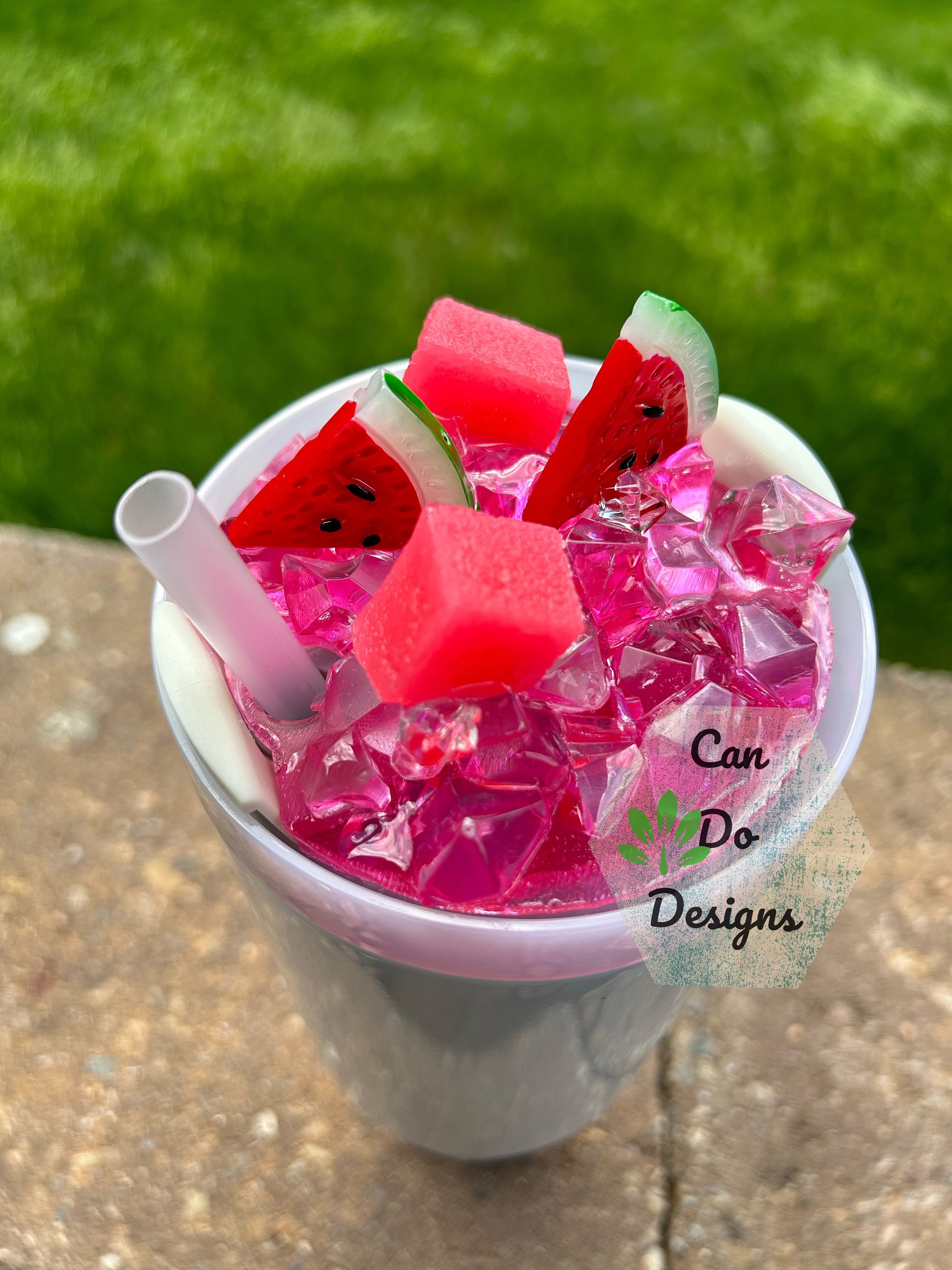 Watermelon slices ice topper for 40oz or 20/30oz Stanley  Tumbler lid H2.0; 3D Topper ONLY Lid NOT included;  Hot NEW summertime favorite