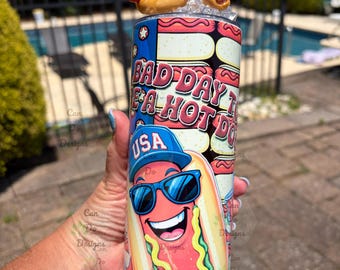 Bad day to be a hot dog 3D fake Ice Lid Topper & Sublimation 30oz or 20oz Skinny tumbler