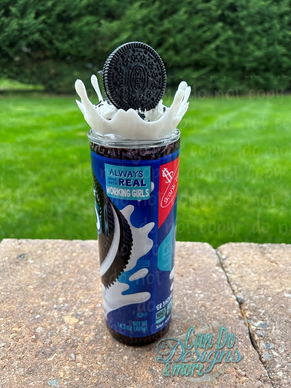 WHOREO Chocolate Cream Cookie Milk Splash 3D Fake Ice Lid Topper