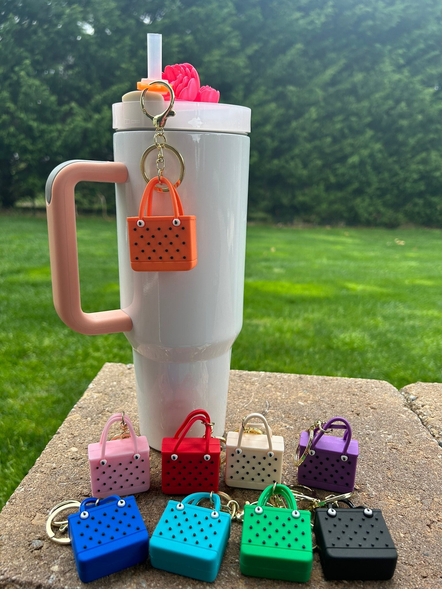 Beach Bag Keychain, Great Summer Item to Hang From Your Stanley or