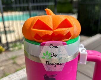 Pumpkin head topper for 40oz or 20/30oz Stanley  Tumbler lid H2.0; 3D Topper ONLY Lid NOT included; jack o lantern, Halloween fun; Choice