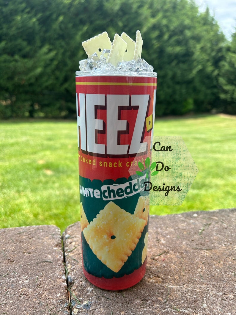Cheez Design Cheese Cracker White Cheddar Cheez 3D Fake Ice Lid Topper & Sublimation ...