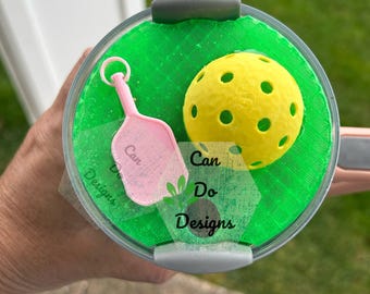 Pickle Ball topper for 40oz or 20/30oz Quencher Tumbler lid H2.0; 3D Topper ONLY Lid NOT included;  Hot NEW cup favorite outdoor sport