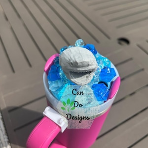 Shark head in water for 40oz or 20/30oz Stanley  Tumbler lid H2.0; 3D Topper ONLY Lid NOT included;  Hot NEW Beach favorite; Light Up