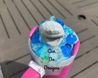 Shark head in water for 40oz or 20/30oz Stanley  Tumbler lid H2.0; 3D Topper ONLY Lid NOT included;  Hot NEW Beach favorite; Light Up