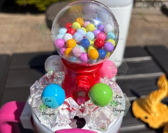 Bubble Gum Machine with ice for 40oz or 20/30oz Stanley  Tumbler lid H2.0; 3D Topper ONLY Lid NOT included; Light up option