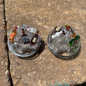 Fake Liquor Alcohol Bottles and Ice 3D LID ONLY for 30oz or 20oz Skinny Straight Tumbler; Topper; HOT Gift; Bottles will be Random