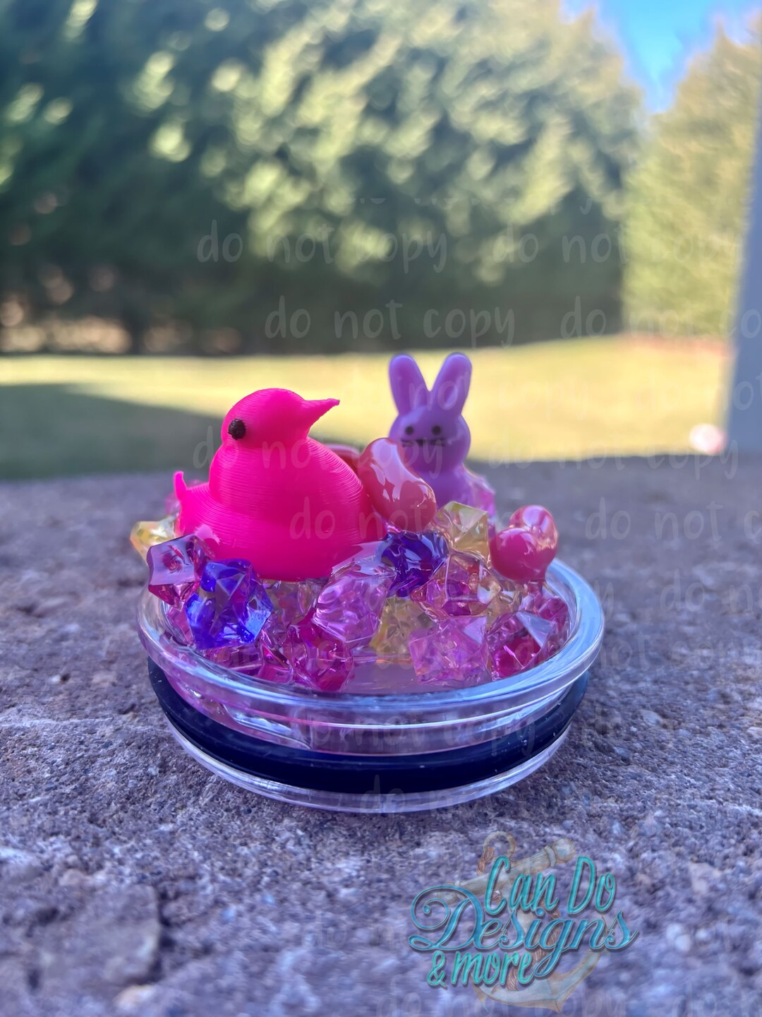 Marshmallow Bunny, Chick, Jellybean 3D Ice LID ONLY for 30oz or 20oz