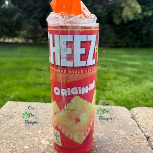 Cheese Cracker Cheez 3D fake Ice Lid Topper & Sublimation 30oz or 20oz Skinny Insulated Tumbler, HOT Unique Gift