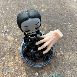 Girl and Hand on black fake ice 3D Ice tumbler LID ONLY for 30oz or 20oz Skinny Straight Tumbler; Hot unique Halloween Scary lid