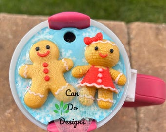 Gingerbread Couple Stanley Topper: Holiday Tumbler Lid, 20/30/40oz