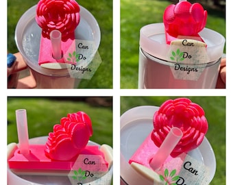 Peony Flower topper for 40oz or 20/30oz Stanley  Tumbler lid H2.0; 3D Topper ONLY Lid NOT included;  Hot NEW cup favorite 1 flower
