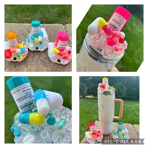 Pill Fukitol Medicine Ice topper for 40oz or 20/30oz Stanley  Tumbler lid H2.0; 3D Topper ONLY Lid NOT included;  Hot Seller Choose Color