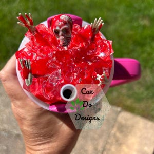 Halloween bloody skeleton with ice topper for 40oz or 20/30oz Stanley  Tumbler lid H2.0; 3D Topper ONLY Lid NOT included; scary topper