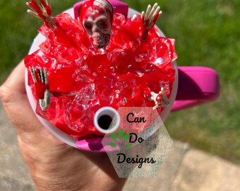Halloween bloody skeleton with ice topper for 40oz or 20/30oz Stanley  Tumbler lid H2.0; 3D Topper ONLY Lid NOT included; scary topper