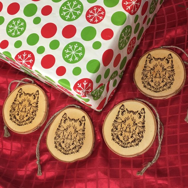 Odin's Wolf Yule Ornaments - Ready to Ship - Set of 4 - Viking Yule Tree Decorations - Asatru Ornaments - Viking Gift