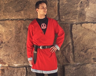 Viking Tunic - The Traveler - Made to Order - Your Choice Size, Color, Embroidery, & Trim - Inset with Long Sleeves - Viking Clothing