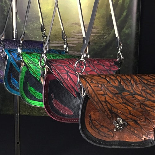 Leather Feather Wing Purse - Made to Order - Raven shops Wing Shoulder Bag - Women's Handbag - Raven Gift for Her