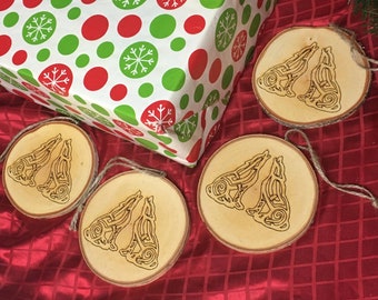 Geri & Freki Odin&#39;s Wolves Yule Ornaments - Ready to Ship - Set of 4 - Viking Yule Tree Decorations - Asatru Ornaments - Viking Gift