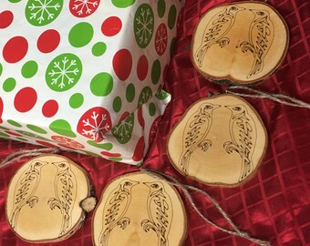 Hugin & Munin Odin's Ravens Yule Ornaments - Ready to Ship - Set of 4 - Viking Yule Tree Decorations - Asatru Ornaments - Viking Gift
