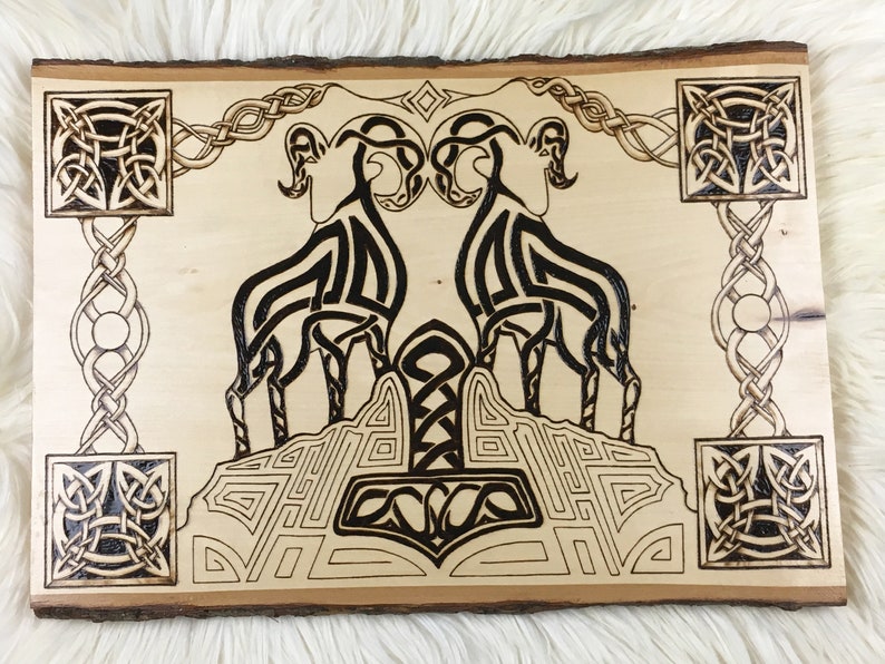 Viking Wall Hanging Thor's Goats Tanngrisnir Tanngnjóstr Etsy