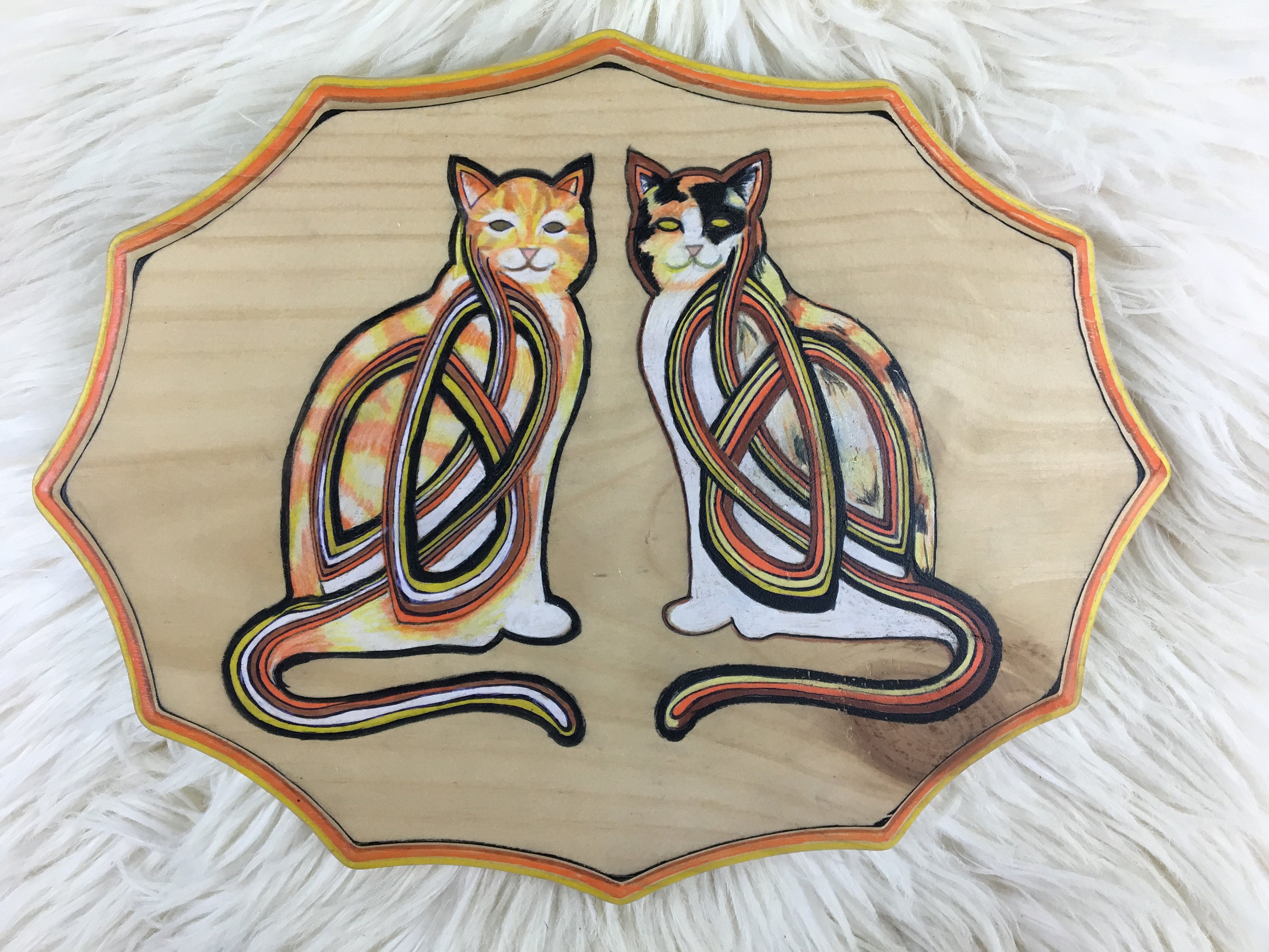 Freya's Cats Wall Hanging Bygul & Trjegul Wood Wall Art | Etsy