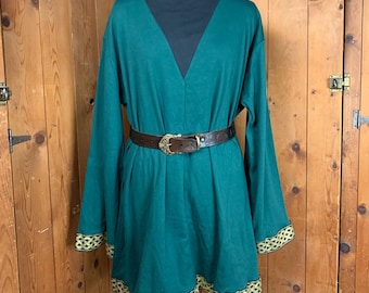 Viking Tunic -  The Traveler - XL Hunter Green Cotton - Viking Garb - Viking Clothing - Viking Costume