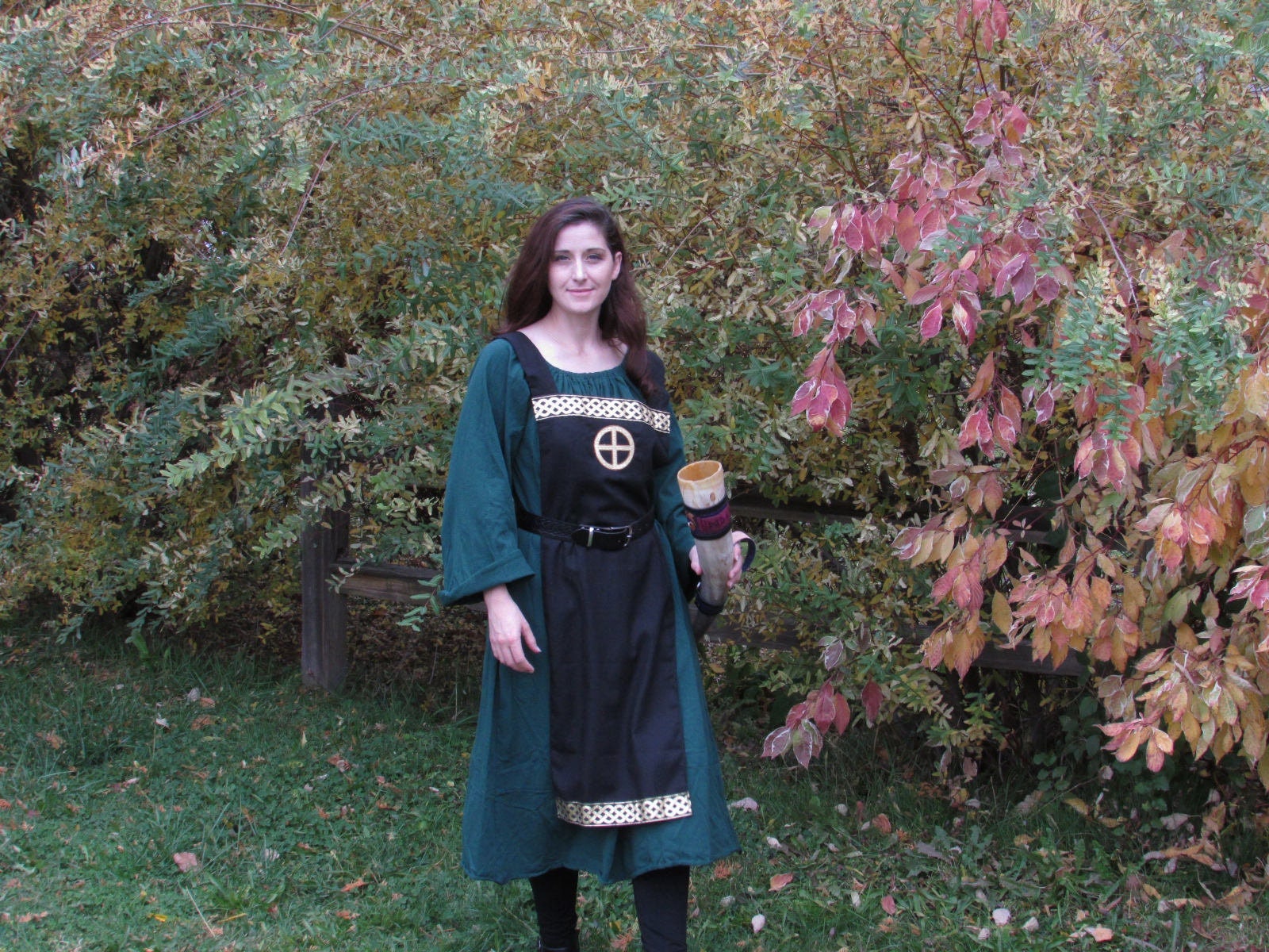Viking Apron Dress - Made to Order - The Voyager - Your Choice Linen Color, Embroidery Design, & Trim - Viking Clothing