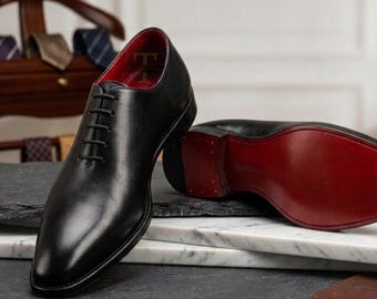 Turkish Black Leather Oxfords Shoes, Handmade Vintage Shoes, Wedding Dress Gift