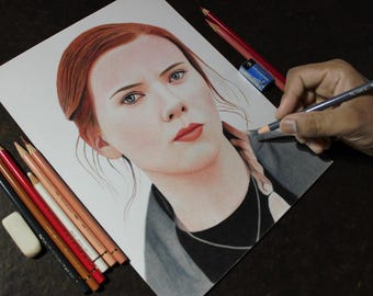 Hand Drawn Color Pencil Portrait – Realistic Custom Female Illustration Art