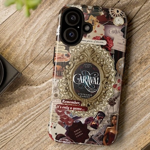 Caraval Book Lover iPhone Case | Vintage Library | Book Stack Design | MagSafe Compatible