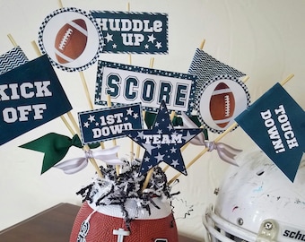 DIY Football Pennant Printables, Party Centerpiece (Automatic Download)
