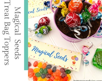 Magical Seeds Printables, Magic Seed Bag Toppers, Spring Activity
