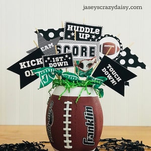 DIY Football Pennant Printables, Black and White, Football Centerpiece, Football Birthdays, Coaches Gifts, Automatic Download