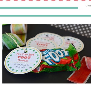 DIY Printable Put Your Best Foot Forward Candygram Tags