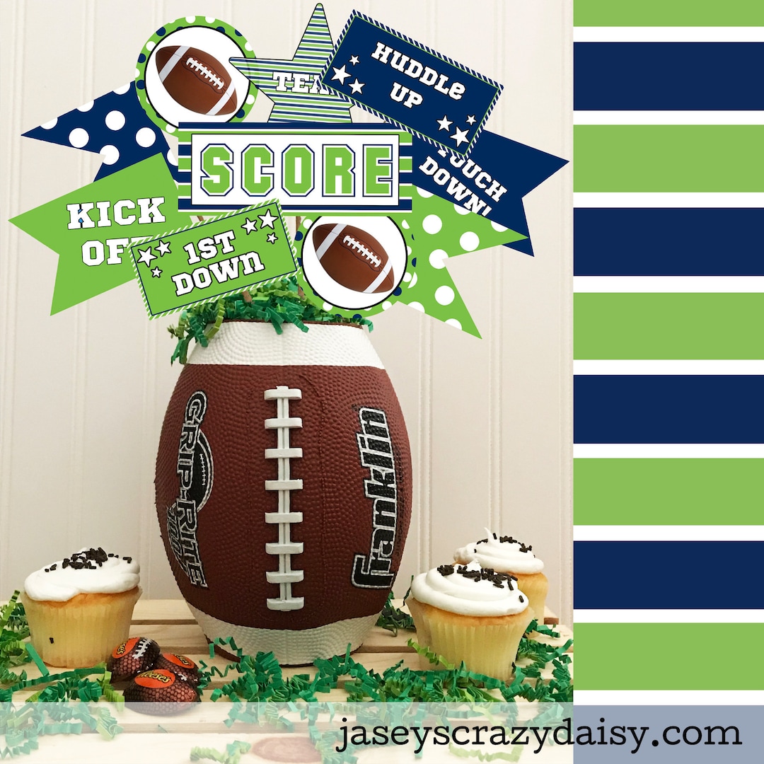 DIY Football Pennant Printables Navy and Green Football - Etsy
