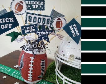 DIY Football Pennant Printables, Green & Black (Automatic Download)