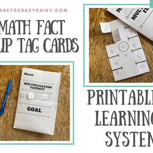 Math Fluency Flip Tag Flash Card Templates with