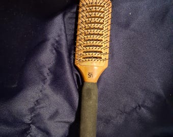 Vintage Vidal Sassoon Holz-Vent Haarbürste Schaumstoff Haarbürste 90er Jahre Y2K EUC
