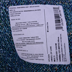 NUOVA CON ETICHETTA Arazzo Vintage Angelo dell'Amore Coperta Lena Lui Cotone USA immagine 8