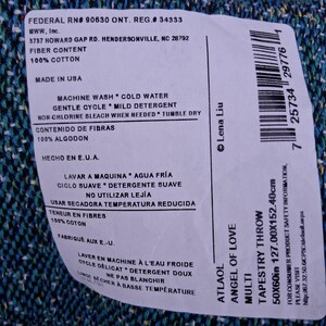 NUOVA CON ETICHETTA Arazzo Vintage Angelo dell'Amore Coperta Lena Lui Cotone USA immagine 9