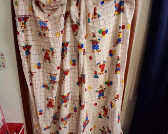 Vintage 80s Rainbow Circus Clown Baby Crib Fitted Sheets EUC Lot Of 2