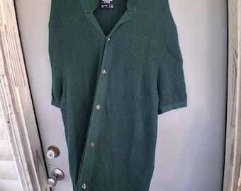 Vintage Y2K Abercrombie Fitch Herren Grüne Strickjacke L Tall