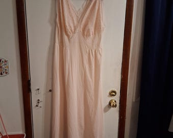 Vintage zijden peignoir-negligéroze nachtjapon VGVC PRACHTIG
