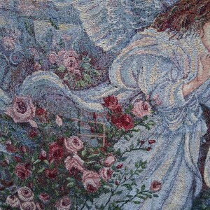 NUOVA CON ETICHETTA Arazzo Vintage Angelo dell'Amore Coperta Lena Lui Cotone USA immagine 5
