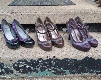 Vintage 1940s Style Pumps 3 Paar 8 M EUC Mary Jane