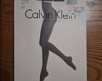 Vintage 90-tals Y2k Calvin Klein Strumpbyxor CBK Grå NOS Nya Strumpbyxor C