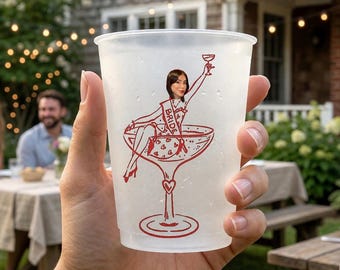 Benutzerdefinierte Foto gefrostete Plastikbecher - Personalisierte Becher, Hochzeitsfeier Gefälligkeiten gefrostete Plastikbecher, modernes Hochzeitsdekor
